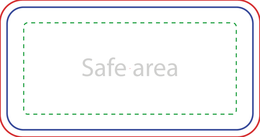 Template preview – 1" x 2" - Rectangle Stickers