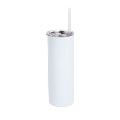 Skinny Tumbler Double Wall Bottle With Lid and metalic straw 20 Oz.