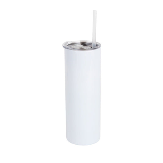 Skinny Tumbler Double Wall Bottle With Lid and metalic straw 20 Oz.