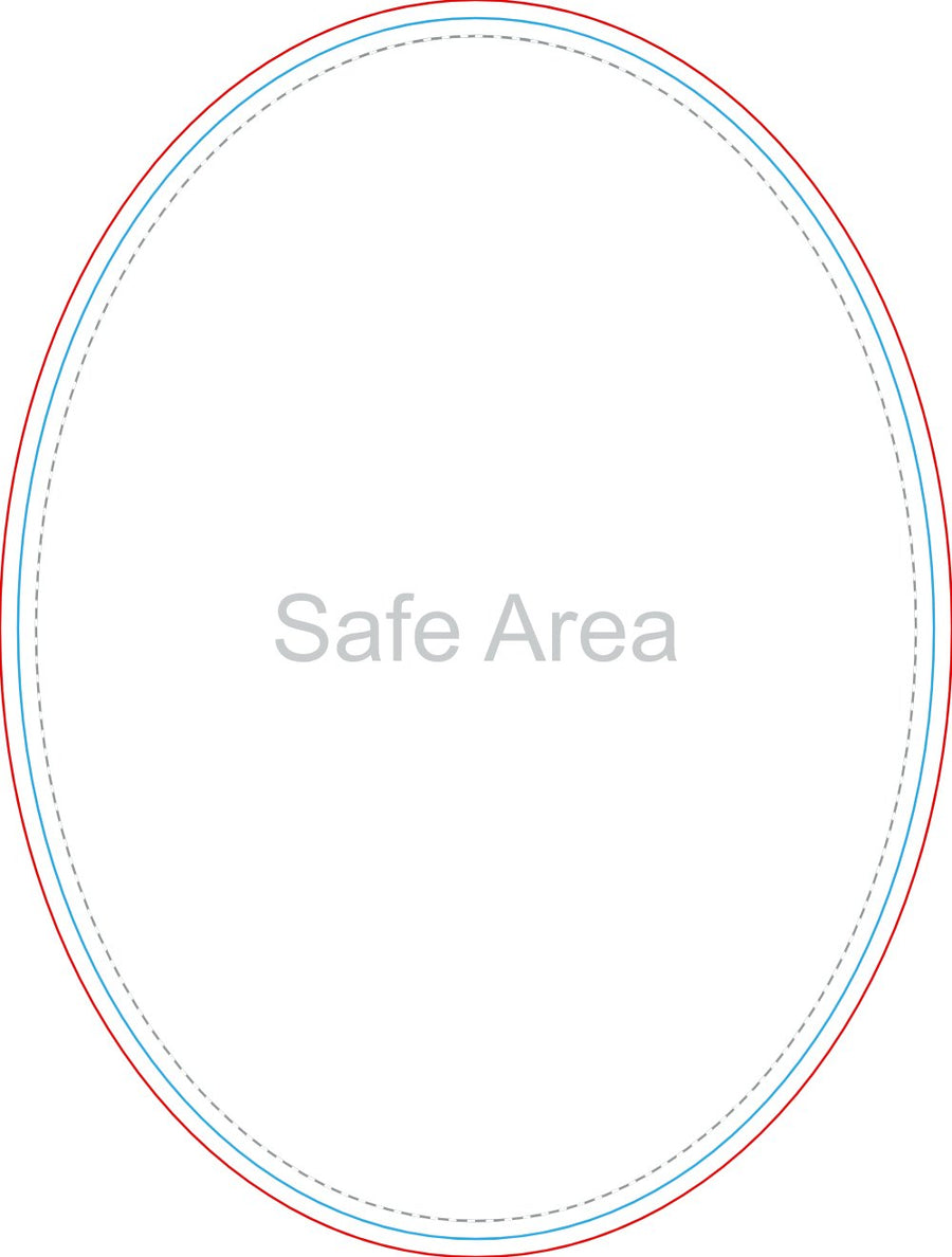 Template preview – 3" x 4" - Oval Stickers