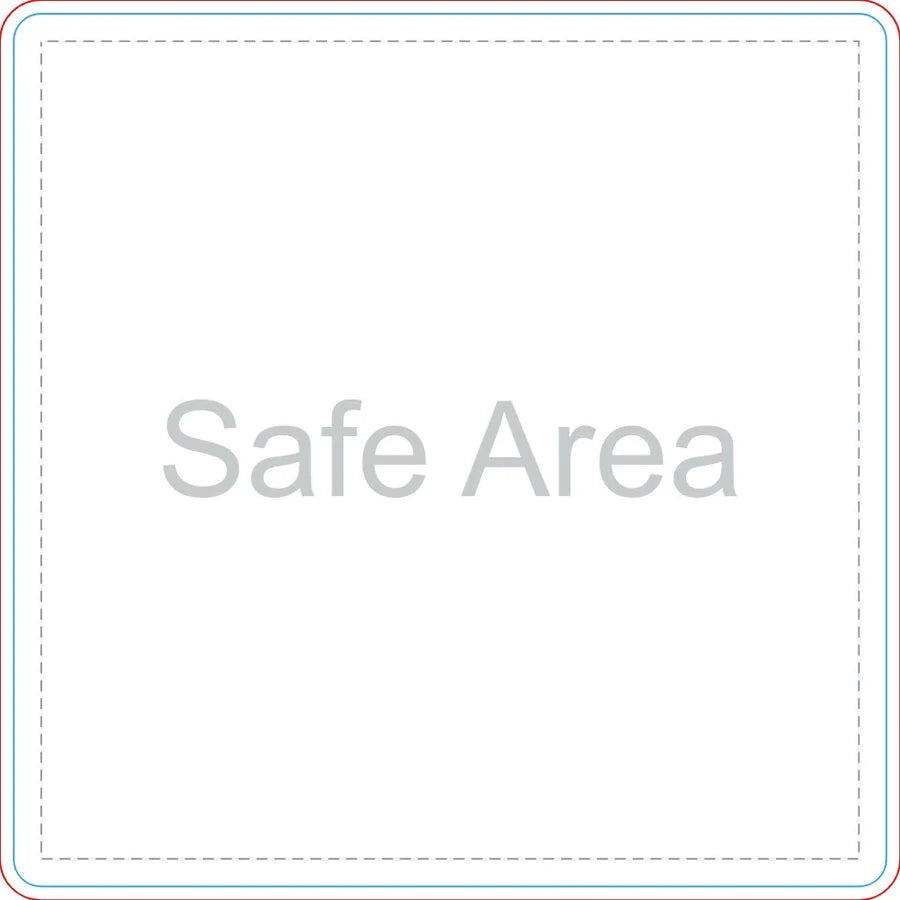 Template preview – 1" x 1" - Square Stickers